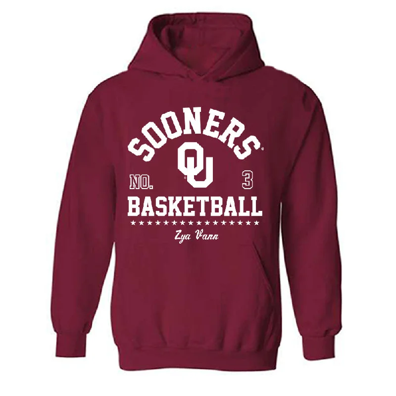 Oklahoma - NCAA Women's Basketball : Zya Vann - Classic Fashion Shersey Hooded Sweatshirt Hoodie with Zipper Placket Modern Functional