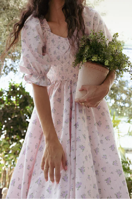 Teagan Dress in Purple Gingham Tunics Formal black