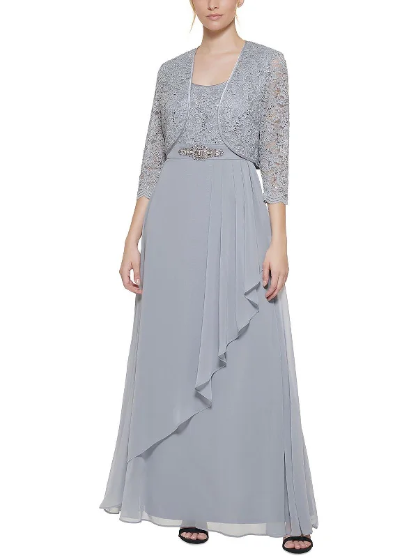 Womens Lace Embellished Evening Dress empire Waist empire