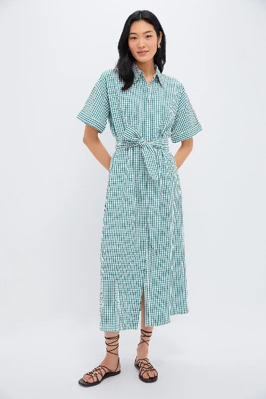 Green Gingham Seersucker Zacara Dress Tunics Polka dots