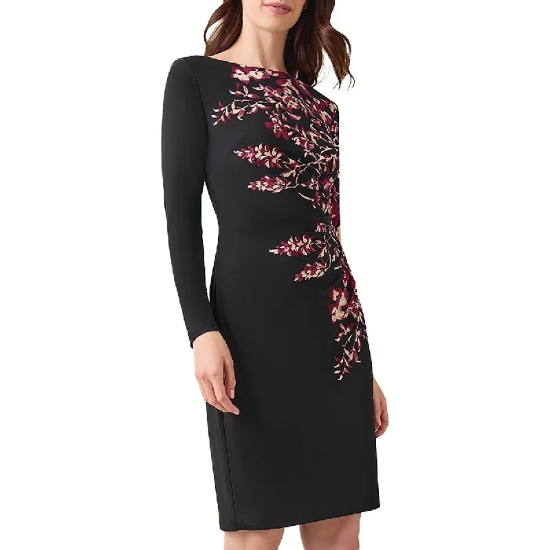 Womens Floral Print Polyester Sheath Dress Tunics Fashionable trendy