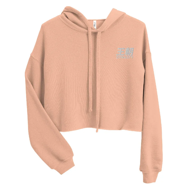 Dynasty Classic Logo Embroidered Women's Crop Hoodie Oversized Hoodie Comfort Casual