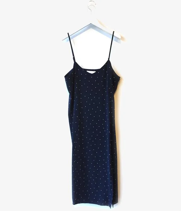 PHEENY/RAYON DOT CAMISOLE DRESS (NAVY) Tunics Party sparkling