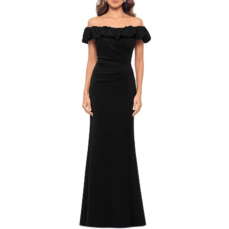 Womens Ruffled Polyester Evening Dress Tunics Practical easy-care