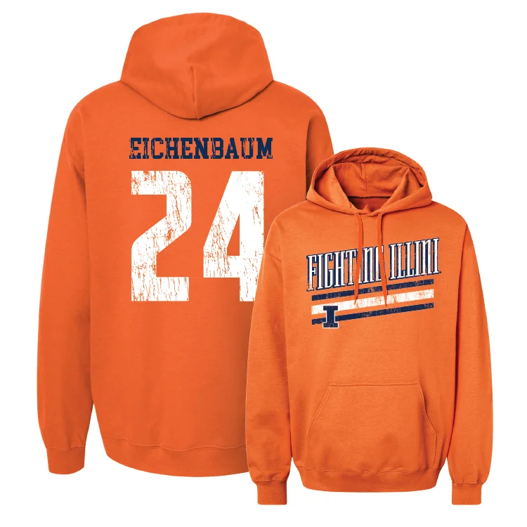 Orange Slant Hoodie - Julia Eichenbaum #24 Hoodie with Distressed Vintage Worn