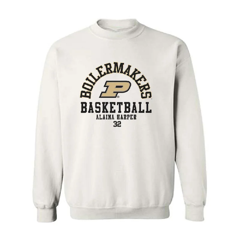Purdue - NCAA Women's Basketball : Alaina Harper - Classic Fashion Shersey Crewneck Sweatshirt Hoodie with Color Block Contrast Stylish