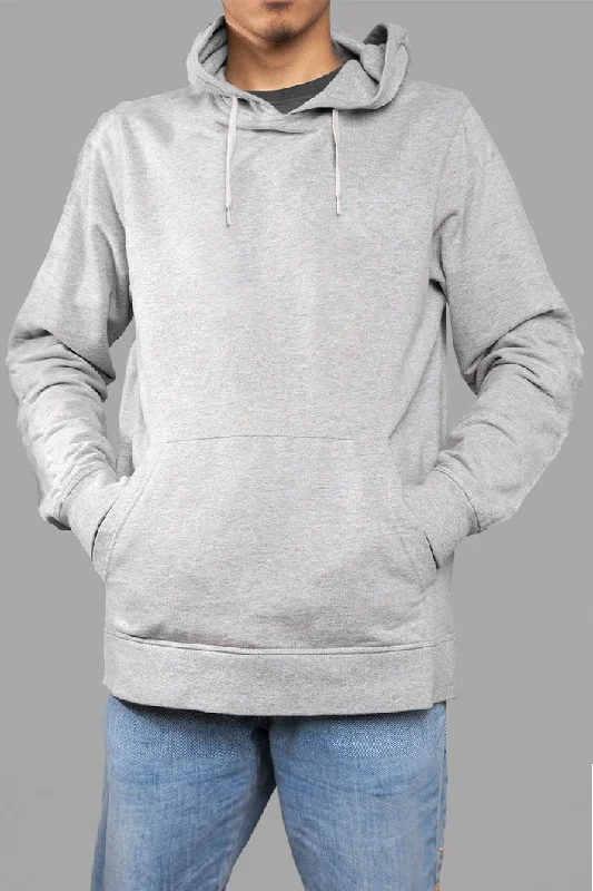 Stylish gray hoodie Hoodie with Zipper Placket Modern Functional