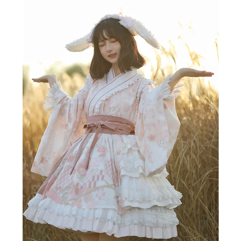 With PUJI~Xiaochunrihe~Wa Lolita OP Dress Tunics Polka dots