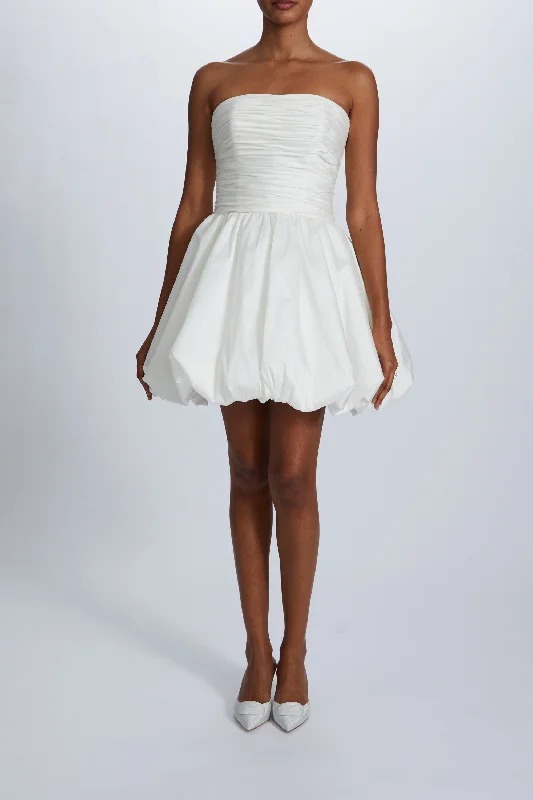 Taffeta Mini Dress Chic Mini Dress with V-Neck