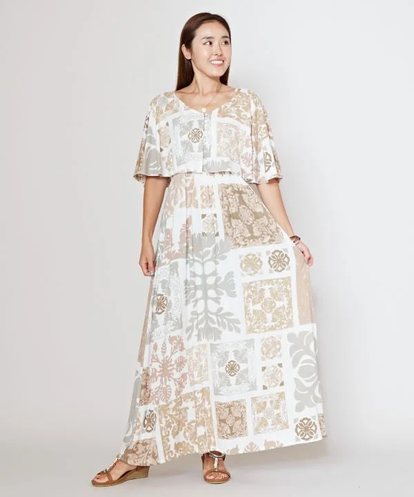Quilts Print Camisole Dress and Cape Set Tunics Timeless classic