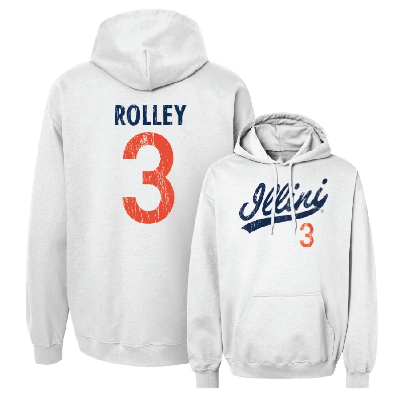 White Script Hoodie - Bel Rolley Hoodie with Tie-Dye Psychedelic Retro