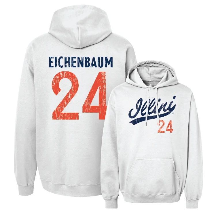 White Script Hoodie - Julia Eichenbaum #24 Hoodie with Pastel Soft Subtle