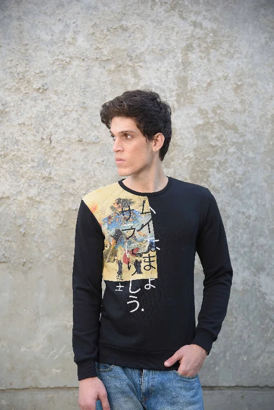 Samurai Sweatshirt Hoodie with Full-Zip Functional Layering