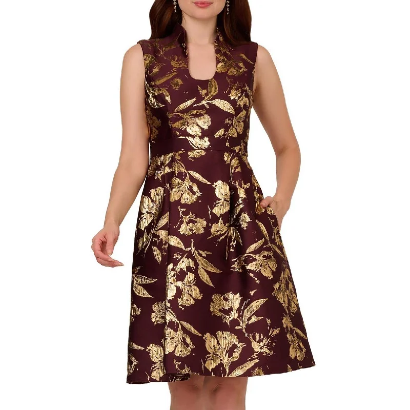 Womens Metallic Polyester Fit & Flare Dress Tunics Practical durable