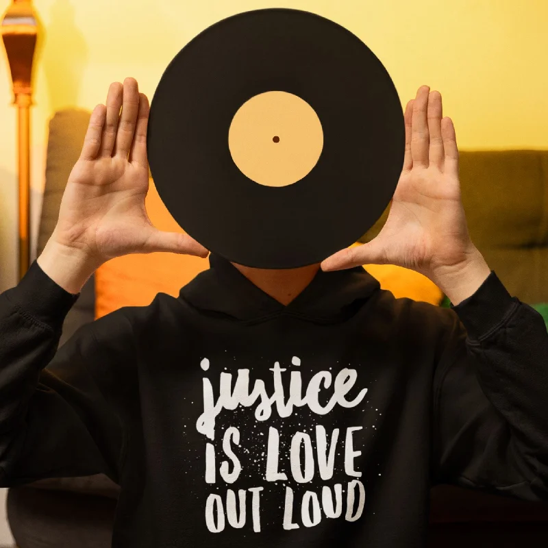 Justice Is Love Out Loud | Unisex Hoodie Hoodie with Hem Contrast Bold Stylish