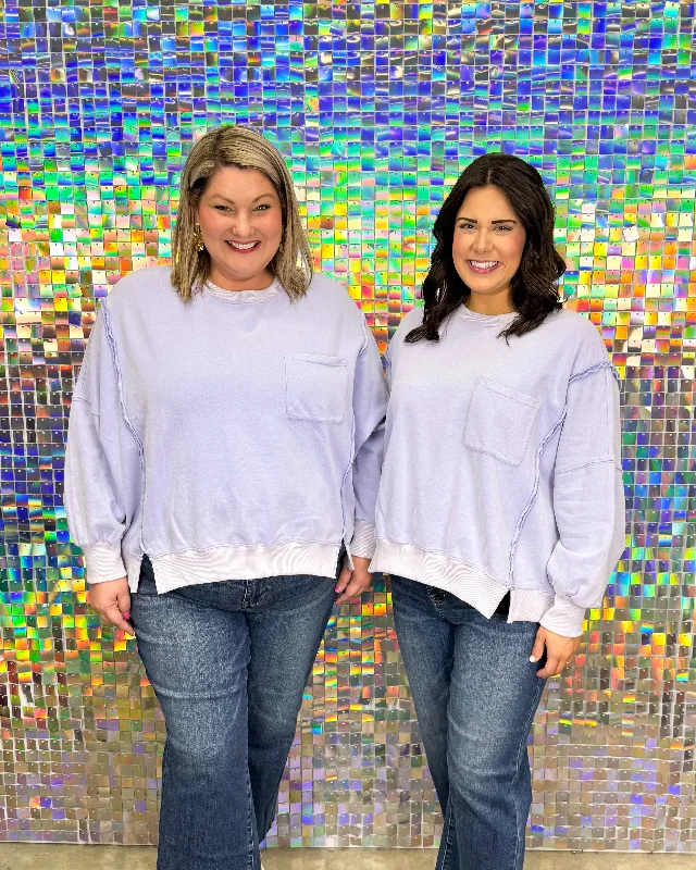 Weekend Plans Sweatshirt - Lavender Hoodie with Half-Zip Sporty Casual