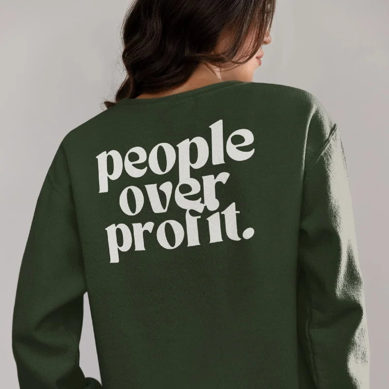 People Over Profit | Unisex Sweatshirts Hoodie with Snap Buttons Easy Quick