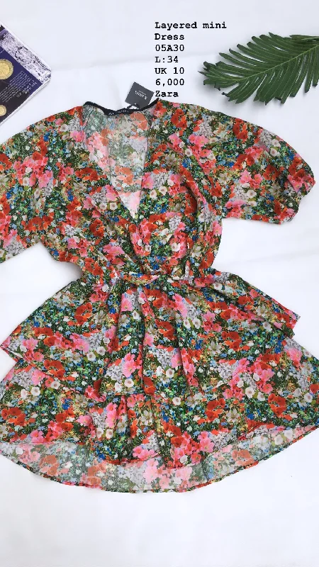Layered Mini Dress Elegant Vintage Mini Dress