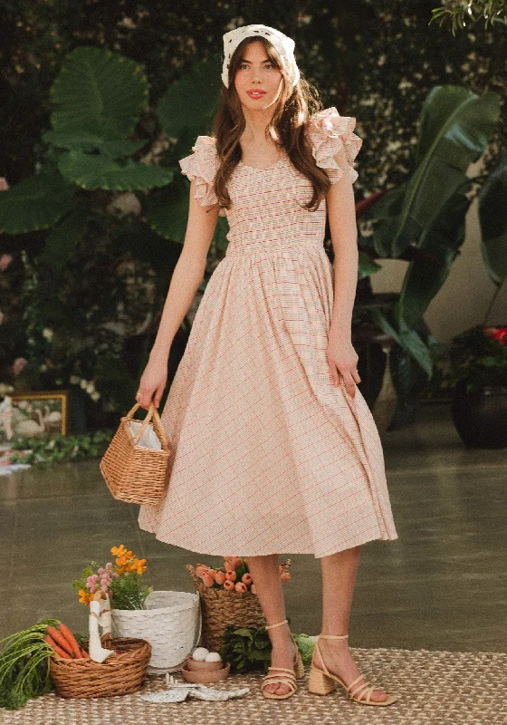 Hattie Dress in Multicolor Gingham Tunics Trendy modern