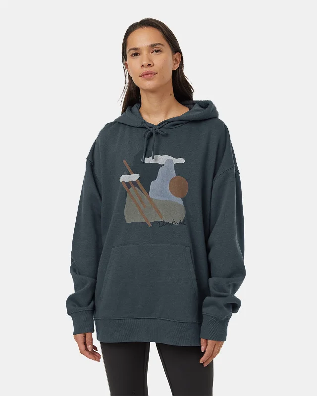 Abstract Ridge Hoodie Hoodie with Hem Applique Textured Unique