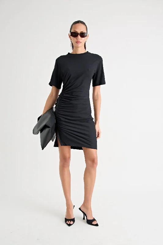 COLMAR ORGANIC COTTON MINI DRESS | BLACK Chic Tropical Mini Dress