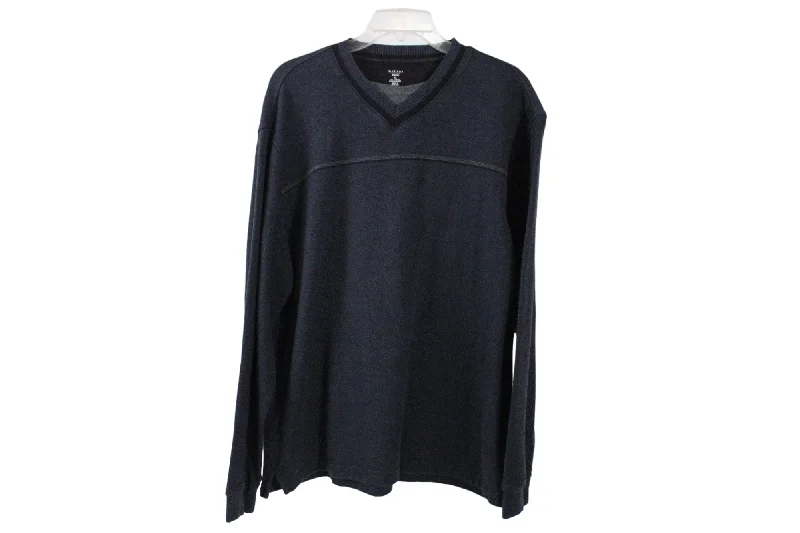 Van Heusen Studio Blue Sweatshirt | XL Hoodie with Illustration Artistic Creative