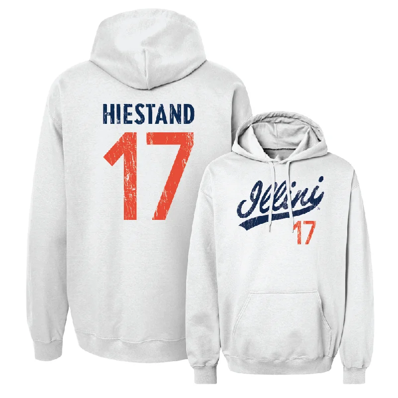 White Script Hoodie  - Sarah Hiestand Hoodie with Logo Branding Identity