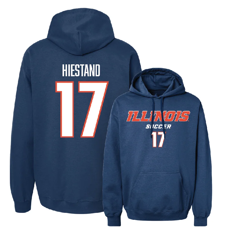 Navy Illinois Classic Hoodie  - Sarah Hiestand Hoodie with Hood Adjustable Protection