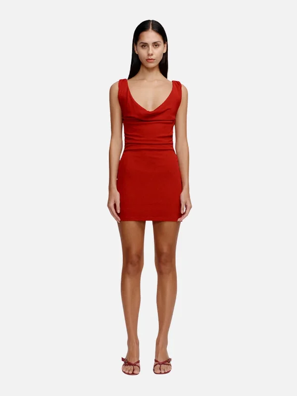 Marion Mini Dress - Ruby Comfortable Linen Mini Dress