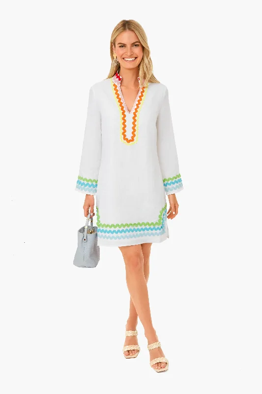 Rainbow Ric Rac Long Sleeve Classic Tunic Dress Tunics Winter warm