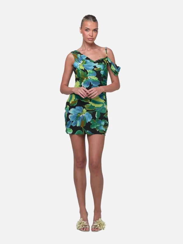 Kahli Mini Dress - Black Tropicalé Chic Halter Mini Dress