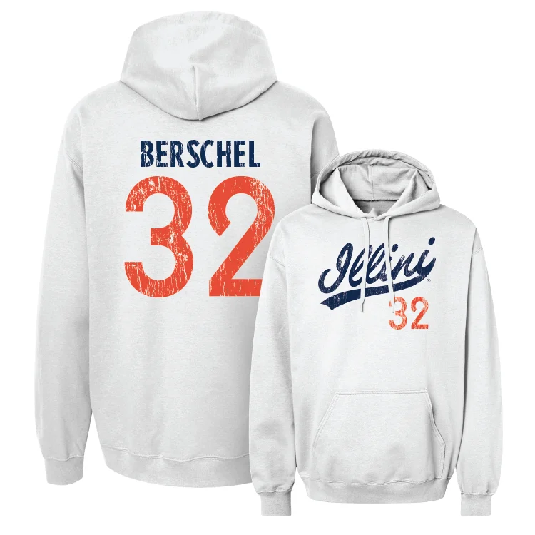 White Script Hoodie - Kennedy Berschel #32 Hoodie with Neon Bright Vibrant