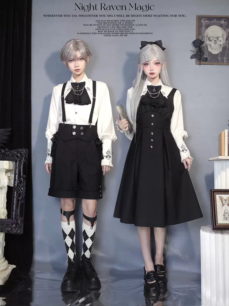 CastleToo~Night Raven Magic~Ouji Lolita Dress Set Prince Suspender Shorts Cape Tunics Review highly