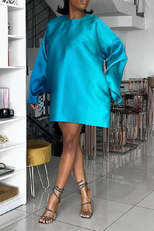 Stylish Round Neck Mini Dress Chic Sleeveless Mini Dress