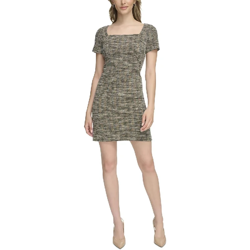 Womens Textured Tweed Sheath Dress Tunics Corduroy durable