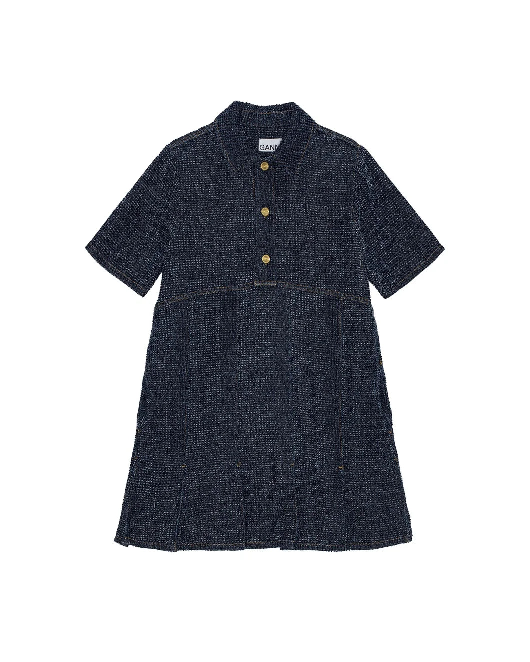 Dark Blue Fluffy Denim Mini Dress Trendy Camisole Mini Dress
