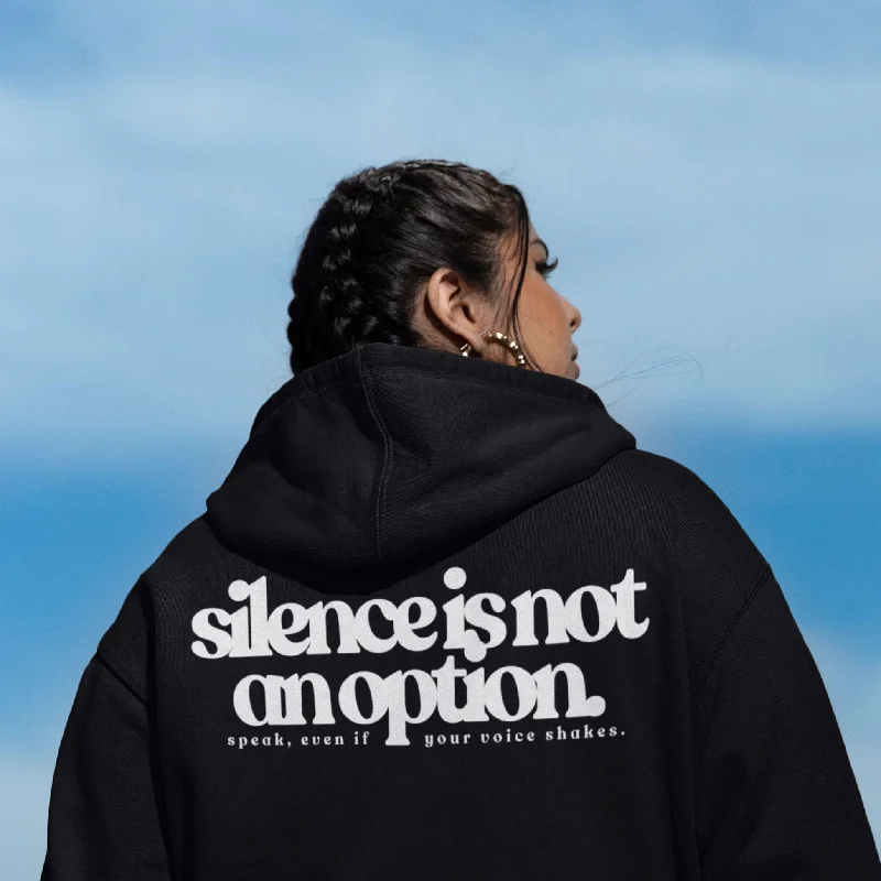 Silence Is Not An Option | Unisex Hoodie Hoodie with Side Slits Relaxed Casual