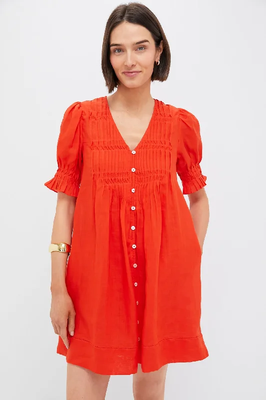 Chili Zora Solid Short Sleeve Button Down Dress Tunics Designer luxury