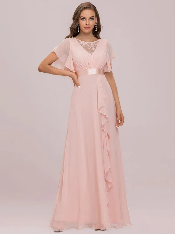 Three-Tiered Mini Dress in Pastel Tones Comfortable Ruffle Mini Dress