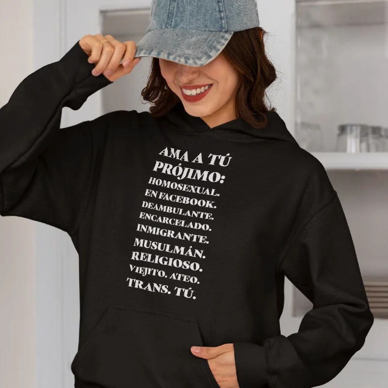 Ama A Tu Prójimo | Unisex Hoodie Hoodie with Hem Frayed Vintage Worn