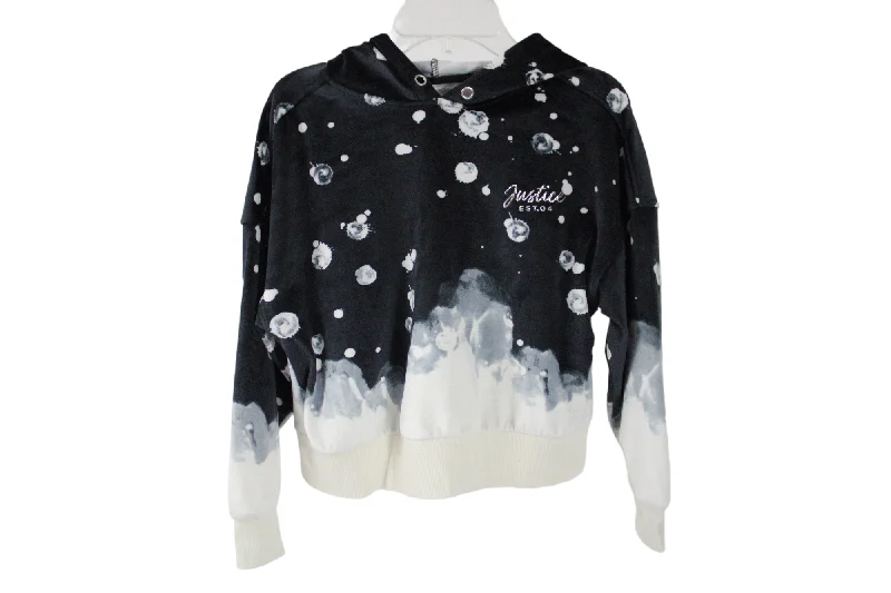 Justice Black Ombre Super Soft Hoodie | 7/8 Hoodie with Lace Feminine Delicate