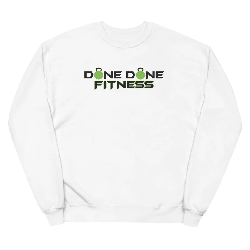 Logo White Unisex fleece sweatshirt Hoodie with Cuffed Sleeves Snug Secure