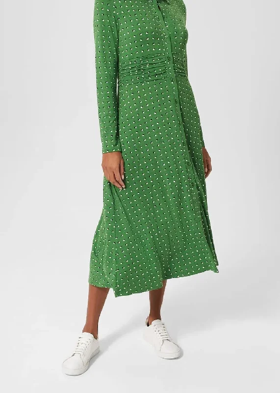 Nadina Jersey Dress 0123/5945/3859l00 Pea-Green Tunics Party sparkling