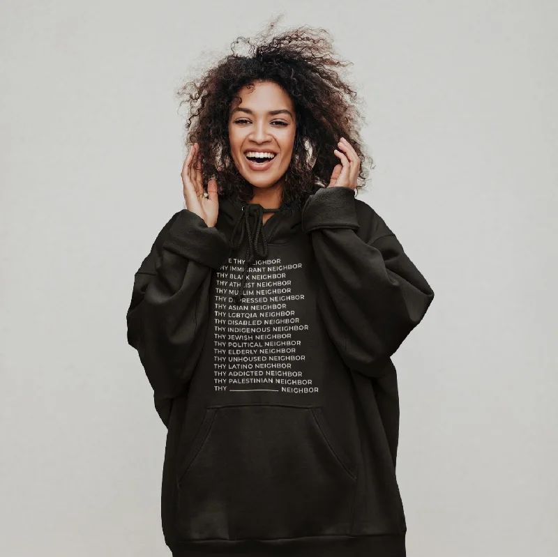Love Thy - Special Edition | Unisex Hoodie Hoodie with Mock Neck Collared Structured