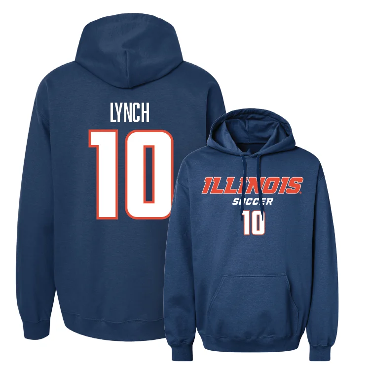 Navy Illinois Classic Hoodie - Abby Lynch #10 Hoodie with Longline Fit Extended Stylish