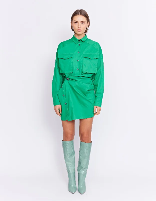 FORBES MINI DRESS | LEAF Comfortable Off-Shoulder Mini Dress