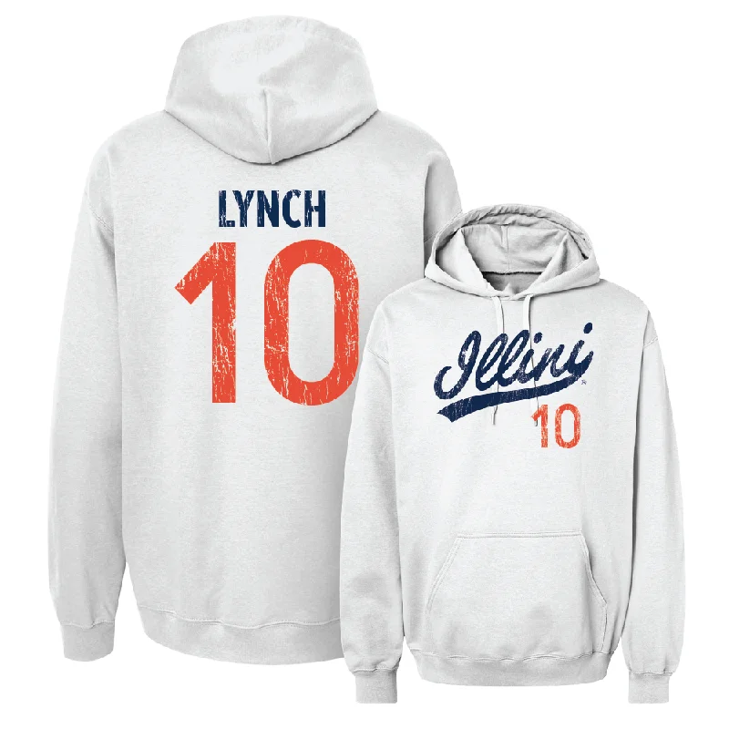 White Script Hoodie  - Abby Lynch Hoodie with Fur Luxurious Winter
