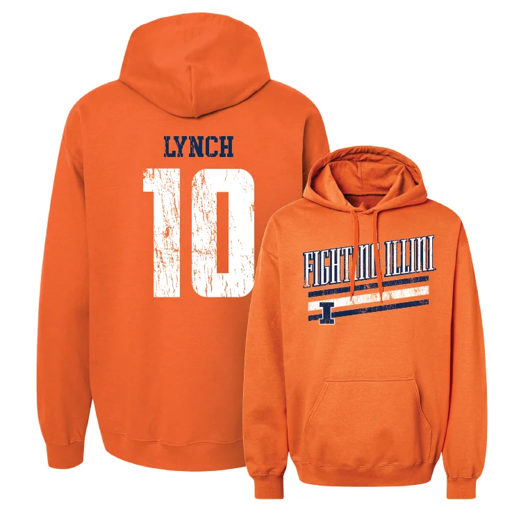 Orange Slant Hoodie - Abby Lynch #10 Hoodie with Frayed Bohemian Relaxed