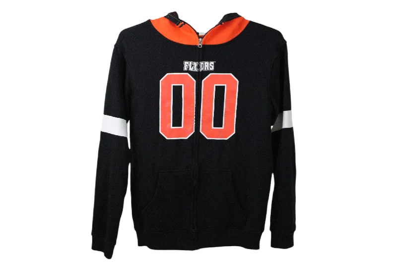 NHL Philadelphia Flyers 00 Black Hoodie | 18 Hoodie with Drawstring Waist Adjustable Fitted