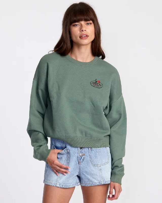 Court Crew Neck Sweatshirt - Jade Hoodie with Hem Contrast Bold Stylish